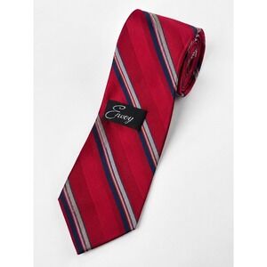 Vintage Envoy Red Regimental Stripe Neck Tie Classic Mens Business Office Preppy